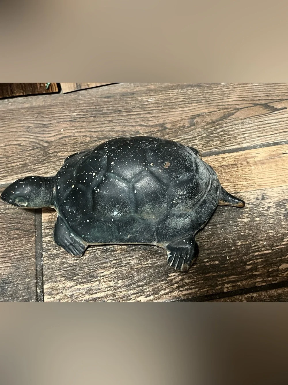 Vintage cast iron turtle doorstop/ garden decor Accessory